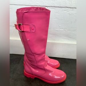 Dkny new! neon pink rain boots barbie size 6